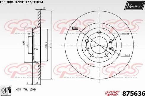 Maxtech 875636.0080 - Kočioni disk www.molydon.hr