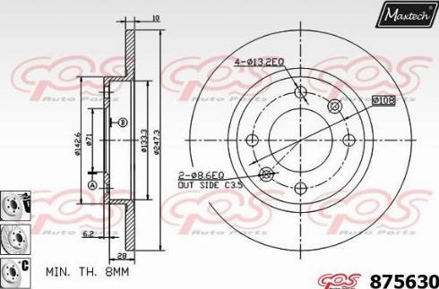 Maxtech 875630.6980 - Kočioni disk www.molydon.hr