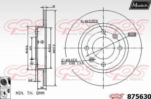 Maxtech 875630.6060 - Kočioni disk www.molydon.hr