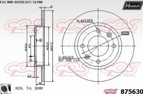 Maxtech 875630.0060 - Kočioni disk www.molydon.hr