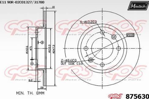 Maxtech 875630.0000 - Kočioni disk www.molydon.hr