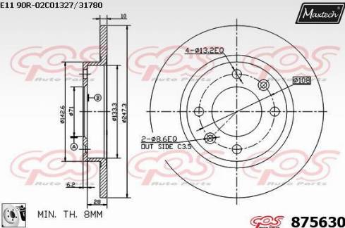 Maxtech 875630.0080 - Kočioni disk www.molydon.hr