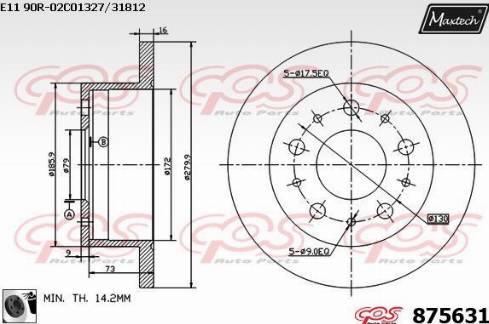 Maxtech 875631.0060 - Kočioni disk www.molydon.hr