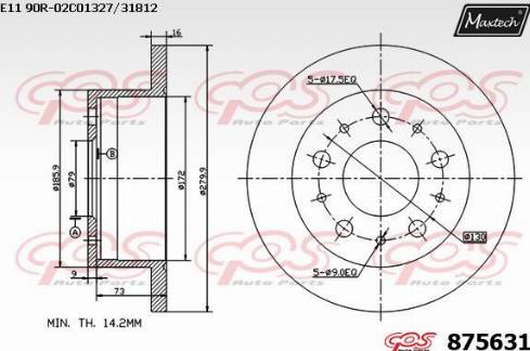 Maxtech 875631.0000 - Kočioni disk www.molydon.hr