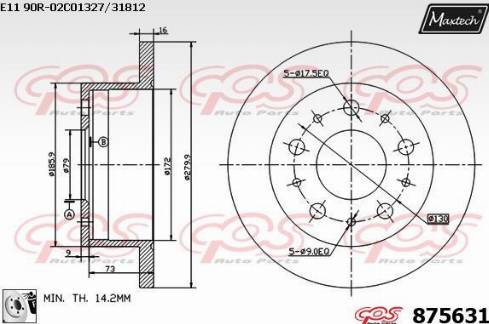 Maxtech 875631.0080 - Kočioni disk www.molydon.hr