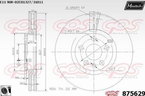 Maxtech 875629.0060 - Kočioni disk www.molydon.hr