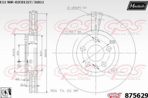 Maxtech 875629.0080 - Kočioni disk www.molydon.hr