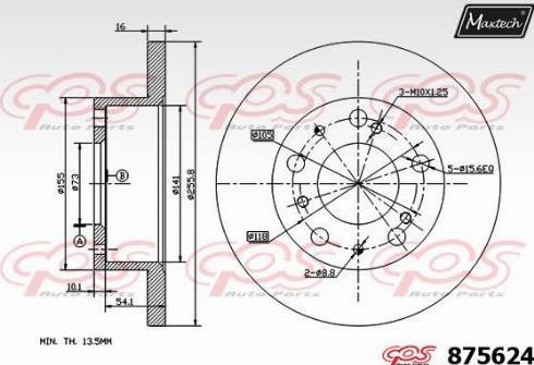 Maxtech 875624.0000 - Kočioni disk www.molydon.hr