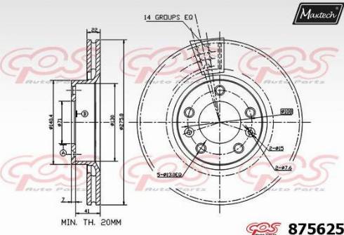 Maxtech 875625.0000 - Kočioni disk www.molydon.hr