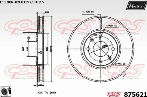 Maxtech 875621.0060 - Kočioni disk www.molydon.hr