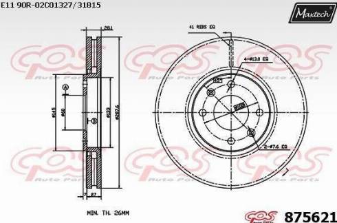 Maxtech 875621.0000 - Kočioni disk www.molydon.hr