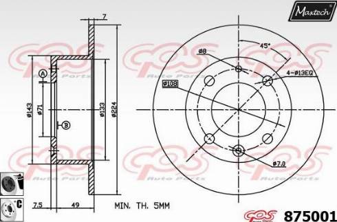 Maxtech 875001.6060 - Kočioni disk www.molydon.hr