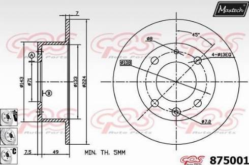 Maxtech 875001.6880 - Kočioni disk www.molydon.hr