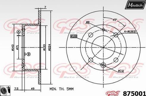 Maxtech 875001.0060 - Kočioni disk www.molydon.hr