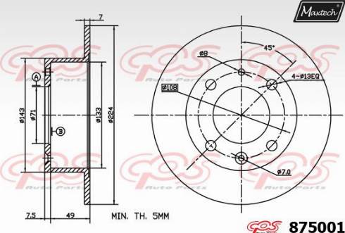 Maxtech 875001.0000 - Kočioni disk www.molydon.hr