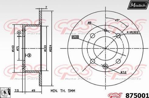 Maxtech 875001.0080 - Kočioni disk www.molydon.hr