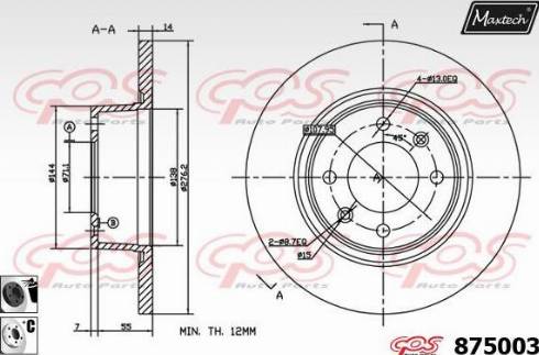 Maxtech 875003.6060 - Kočioni disk www.molydon.hr