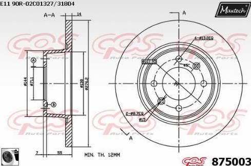 Maxtech 875003.0060 - Kočioni disk www.molydon.hr