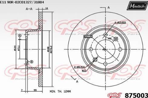 Maxtech 875003.0000 - Kočioni disk www.molydon.hr