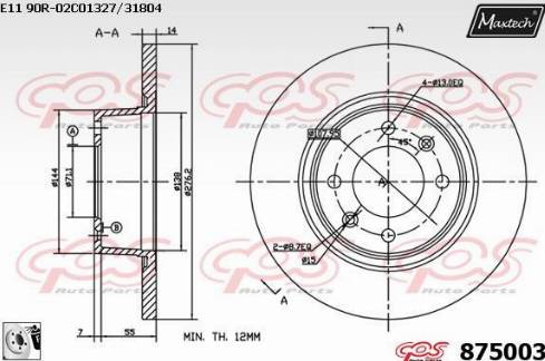 Maxtech 875003.0080 - Kočioni disk www.molydon.hr