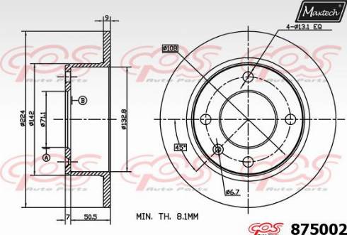 Maxtech 875002.0000 - Kočioni disk www.molydon.hr