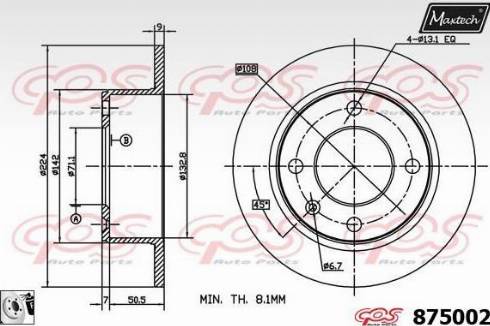 Maxtech 875002.0080 - Kočioni disk www.molydon.hr