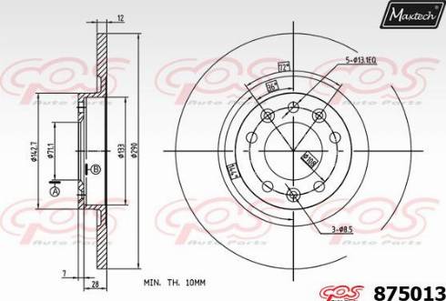 Maxtech 875013.0000 - Kočioni disk www.molydon.hr