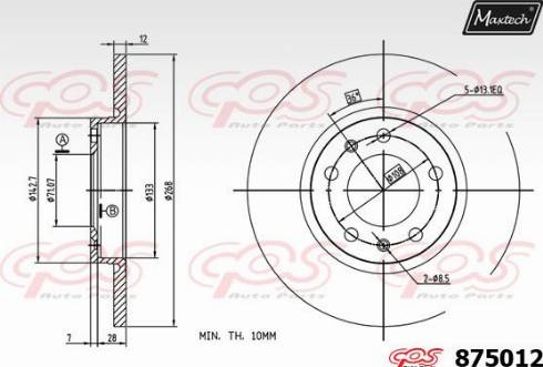 Maxtech 875012.0000 - Kočioni disk www.molydon.hr