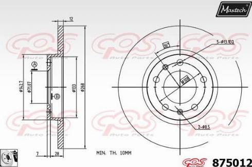 Maxtech 875012.0080 - Kočioni disk www.molydon.hr