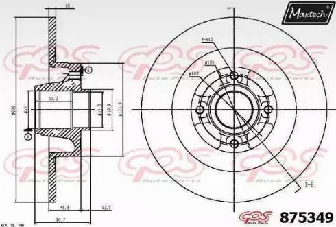 Maxtech 875349.0005 - Kočioni disk www.molydon.hr