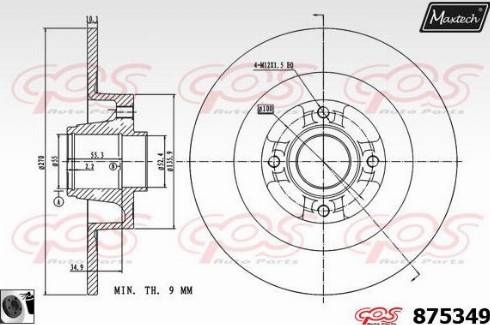 Maxtech 875349.0065 - Kočioni disk www.molydon.hr