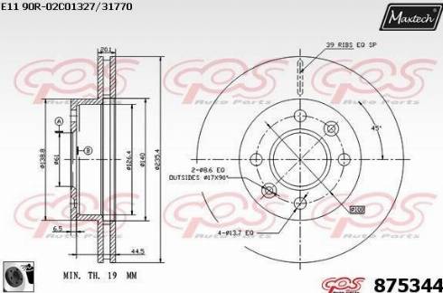 Maxtech 875344.0060 - Kočioni disk www.molydon.hr