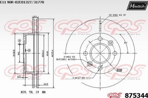 Maxtech 875344.0000 - Kočioni disk www.molydon.hr