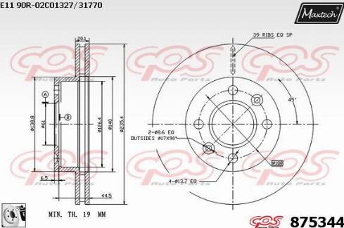 Maxtech 875344.0080 - Kočioni disk www.molydon.hr