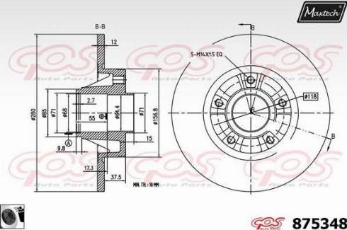 Maxtech 875348.0061 - Kočioni disk www.molydon.hr