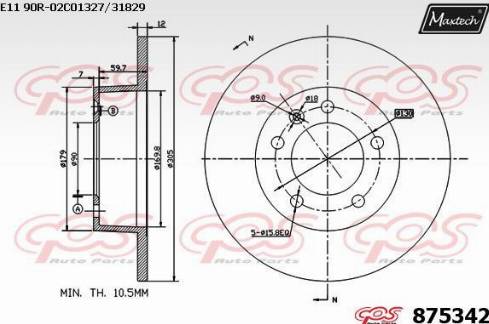 Maxtech 875342.0000 - Kočioni disk www.molydon.hr