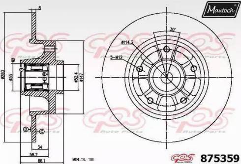 Maxtech 875359.6065 - Kočioni disk www.molydon.hr