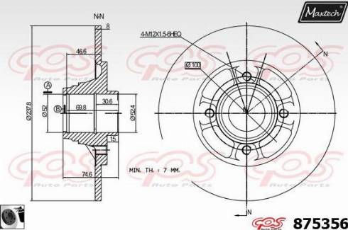 Maxtech 875356.0061 - Kočioni disk www.molydon.hr