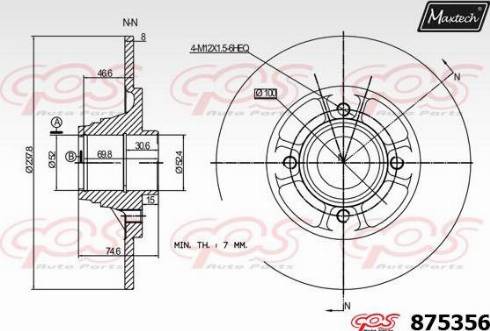 Maxtech 875356.0001 - Kočioni disk www.molydon.hr