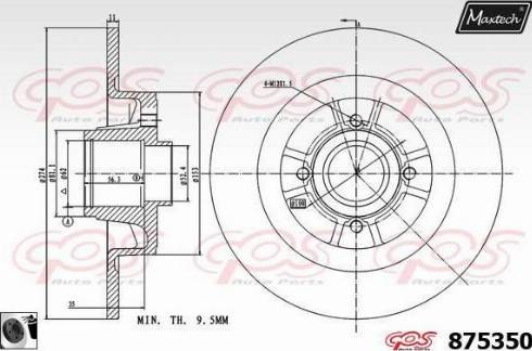 Maxtech 875350.0065 - Kočioni disk www.molydon.hr