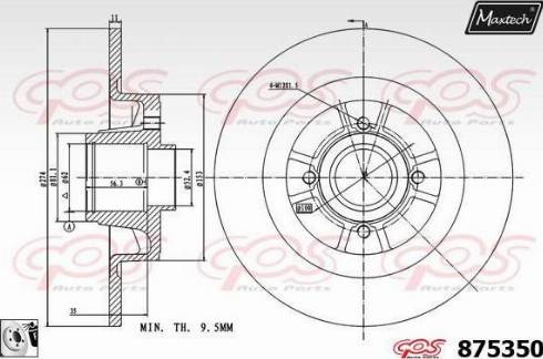 Maxtech 875350.0085 - Kočioni disk www.molydon.hr