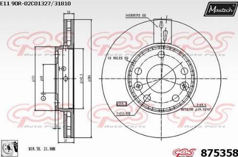 Maxtech 875358.0080 - Kočioni disk www.molydon.hr