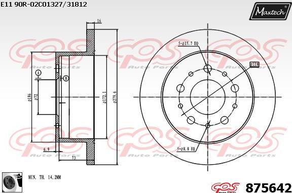 Maxtech 875357 - Kočioni disk www.molydon.hr