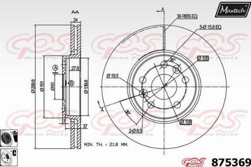 Maxtech 875369.6060 - Kočioni disk www.molydon.hr