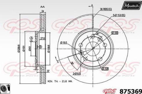 Maxtech 875369.0060 - Kočioni disk www.molydon.hr