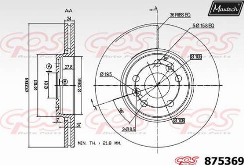 Maxtech 875369.0000 - Kočioni disk www.molydon.hr