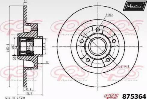 Maxtech 875364.0005 - Kočioni disk www.molydon.hr