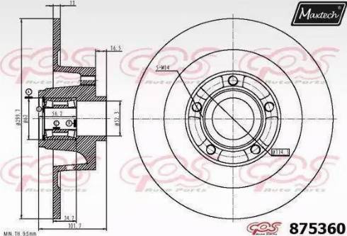 Maxtech 875360.0005 - Kočioni disk www.molydon.hr