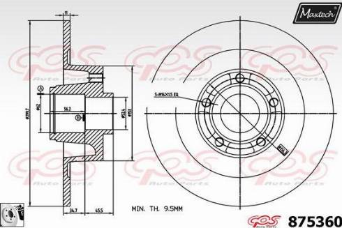 Maxtech 875360.0085 - Kočioni disk www.molydon.hr