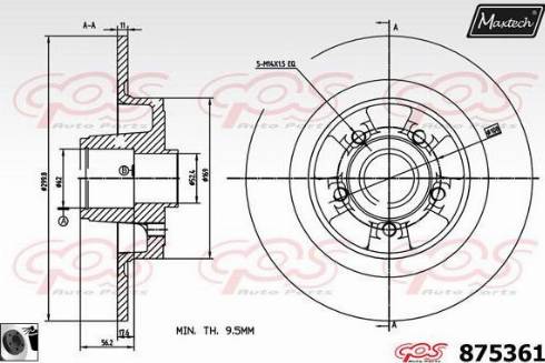 Maxtech 875361.0065 - Kočioni disk www.molydon.hr